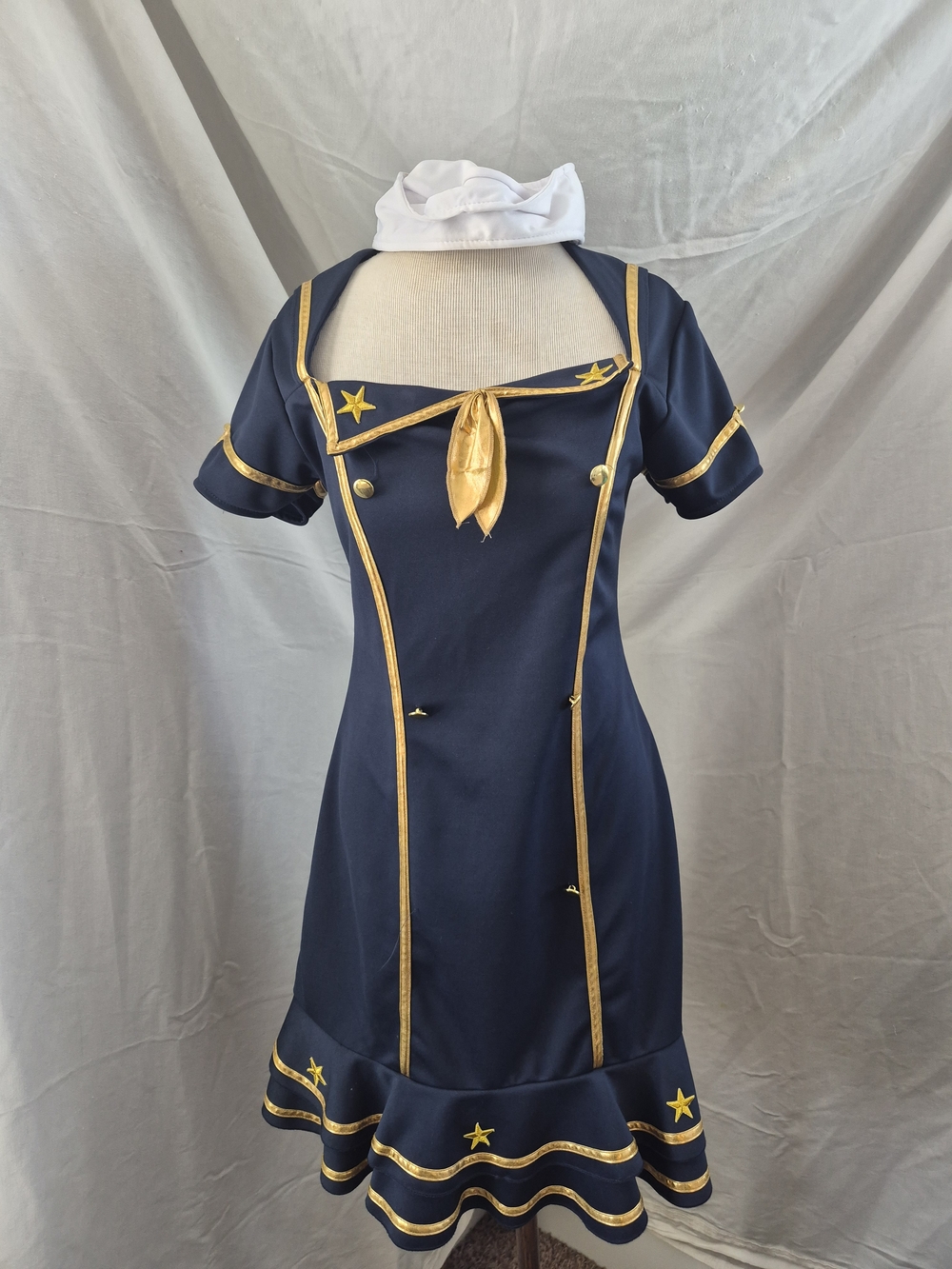 Navy and Gold Sailor-Inspired Dress